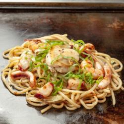 Seafood salt-grilled soba