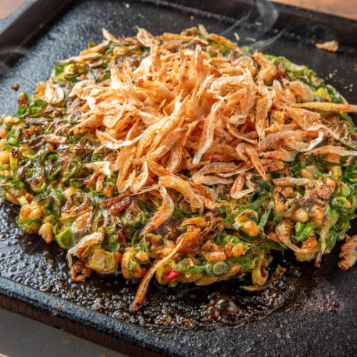 【道顿堀店原创】清爽的葱花樱花虾大阪烧