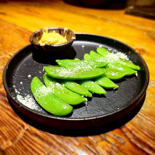 スナップエンドウのロースト ～辛子マヨディップ～