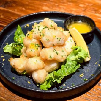 Octopus fritters with lemon butter sauce