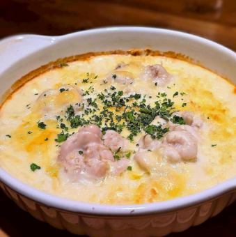 Cod milt and potato gratin