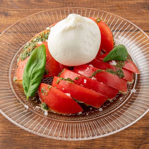 Burrata cheese and tomato caprese