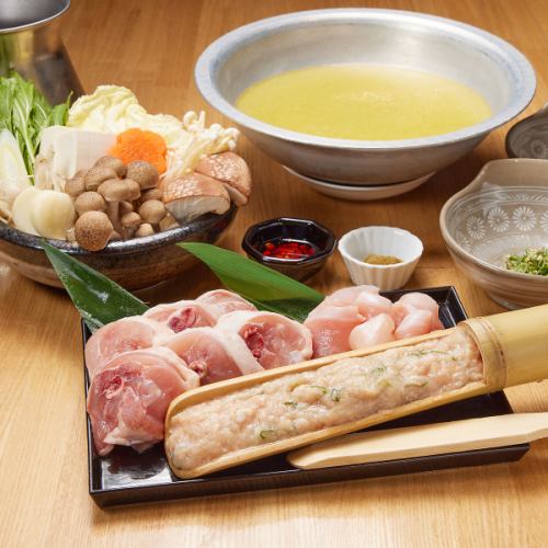 Nodori no mizutaki：鸡汤与野菜和美味蔬菜一起炖了8小时，一直美味到最后♪ *两个或两个以上的订单