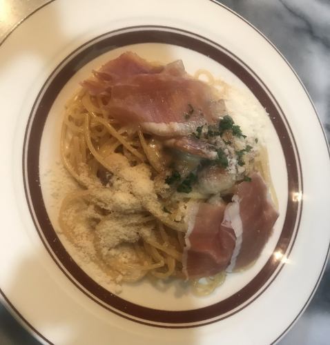 ポルチーニ茸と生ハムのクリームソース