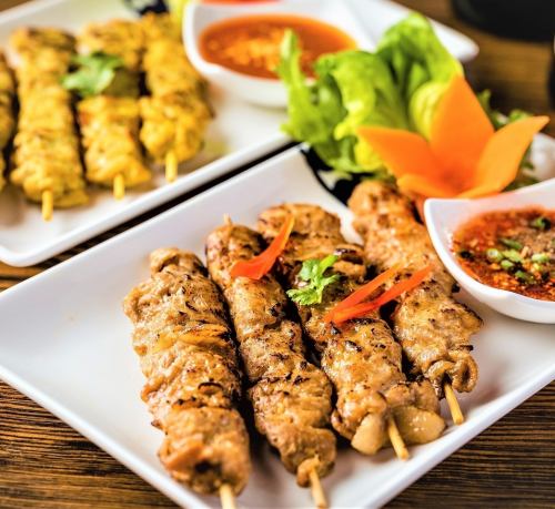 泰国东北部猪肉串