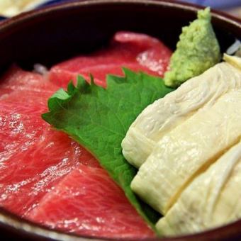 Bowl of medium fatty tuna and yuba