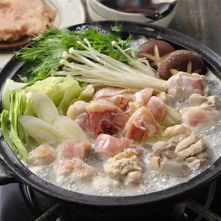 【コラーゲンたっぷり・地鶏の旨み】水炊き鍋コース