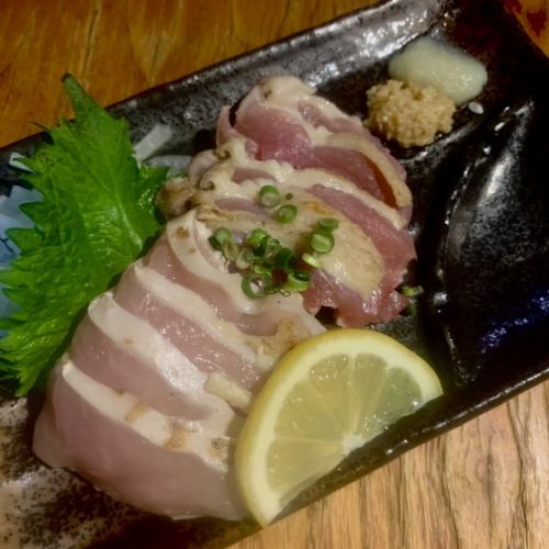 First, try the chicken sashimi!