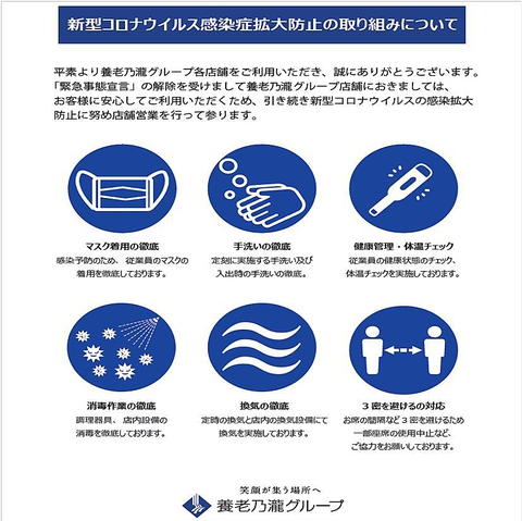 コロナ対策実施しています