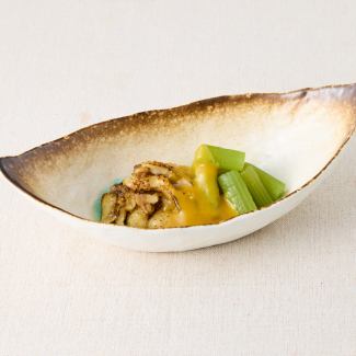 鶏皮とふき味噌