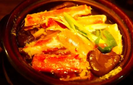 雅(みやび)コース 12800円 お勧めの食材全部揃え タラバ蟹鍋をメインとしたフルコース