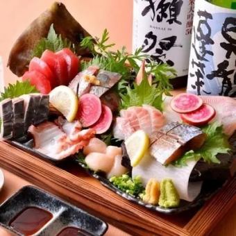 【はなたれ野毛一番街限定♪】月～木のみ！単品飲み放題60分＋刺身の盛り合わせ1,980円◎