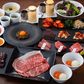 【极限套餐】黑毛和牛、和牛肝等3种拼盘！共11道菜品5,800日元