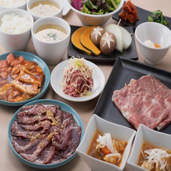 [Casual Course] 10 dishes including "3-second seared tender meat" and "3 kinds of grilled meat with sauce" and all-you-can-drink for 6,400 yen