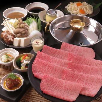 Reservations required. [Hot Pot Course "Matsu"] Extra meat! 9 dishes of A5 rank Japanese Black Wagyu beef shabu-shabu. 8305 yen (tax included)