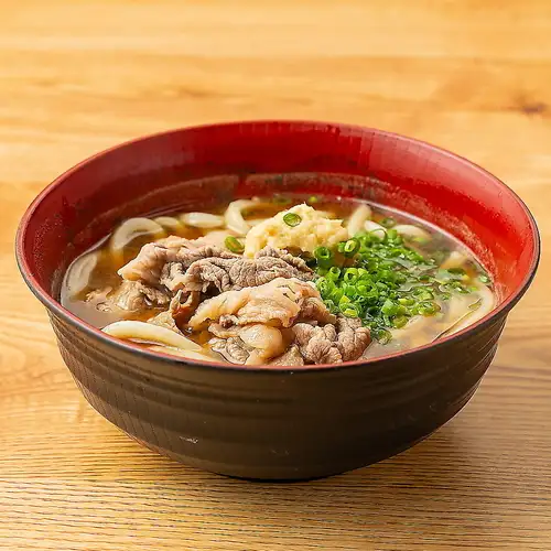 Ginger-flavored meat udon