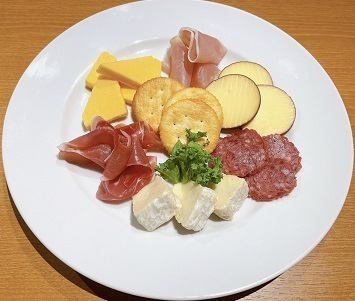 Assorted raw ham and cheese