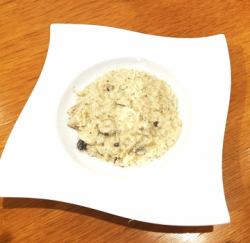 Truffle-flavored mushroom cream risotto