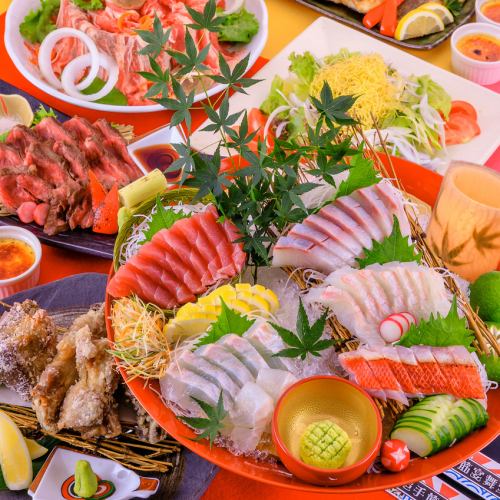≪Private room priority≫ ≪Black beef & morning catch sashimi≫ 5,500 yen → 5,000 yen! [Spring banquet course] 2 hours all-you-can-drink included