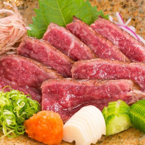 ≪Bizen black beef≫ Straw-grilled rare steak specially made with ponzu sauce / straw-grilled salt steak