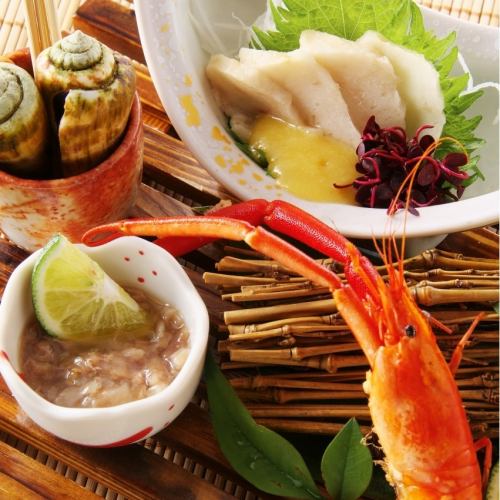 Tosa's delicacies (Dorome, swordfish, river shrimp, Shutou)