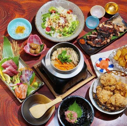 120분 음료 무제한 【카파노 연회 코스】전 9품⇒3500엔(부가세 포함)