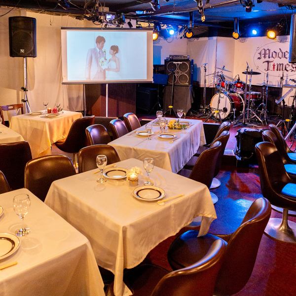 学生宴会・貸切ウエディング・会社宴会など大人数のシーンに対応★音響スクリーンなど完備！