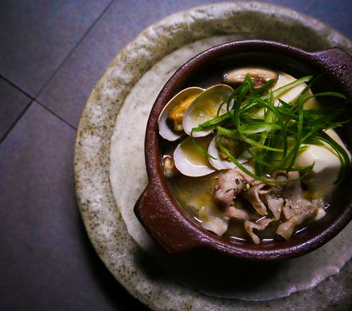 あさり出汁の肉豆腐