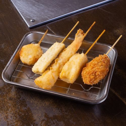 5 kinds of seafood kushikatsu assortment