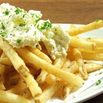 With potato fries butter whipped