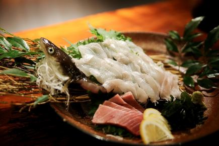 広島三昧　其三　穴子姿造り、牡蠣　土鍋鯛めし