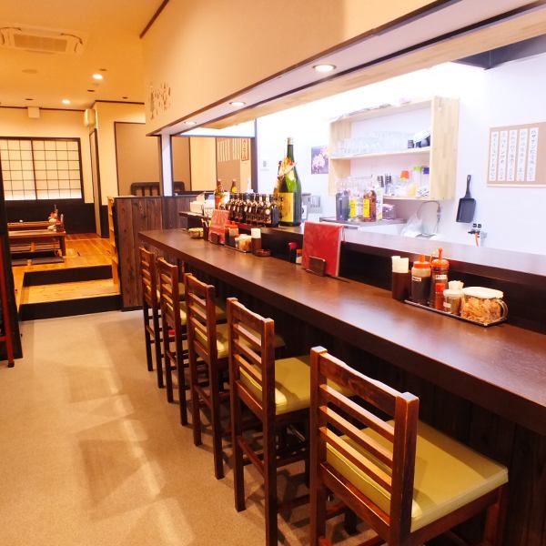 【One person big welcome】 The counter with 5 seats is close to the cooking space, you can experience the staff's dynamic judgment, burning sounds, burnt sounds, fragrant fragrance of sauce in front of you! 1 person, with friends Please enjoy it in various scenes by date !!