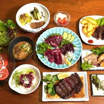 "おすすめ！各種ご宴会に"鯨料理や珍味盛含む全9品2H飲み放題付"昭島鯨コース"