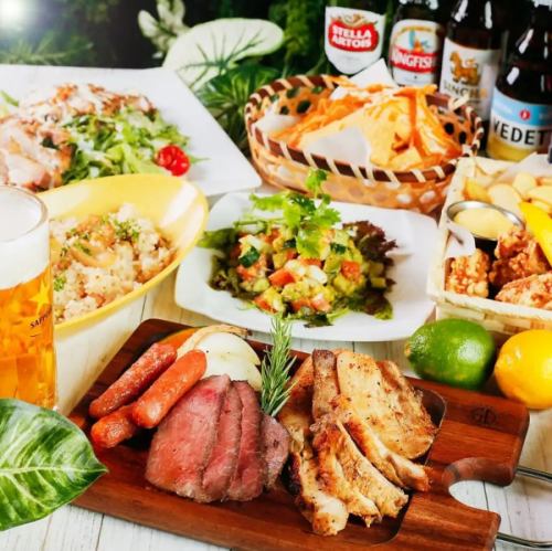 【11:00～17:00限定】BBQランチ全12品コース　2時間飲み放題付き 4080円→3080円