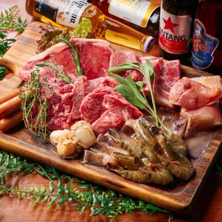 【11:00～17:00限定】BBQランチ全12品コース　3時間飲み放題付き  4280円→3280円