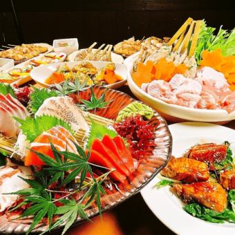 【40周年記念特別コース】刺身五点・自家製つくね鶏みぞれ鍋全10品150分飲み放題6000円→5000円