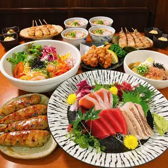【標準宴席套餐】享受經典美味 ★ 共7道菜 <5500日圓（含稅）> ★ 含高級暢飲