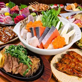 【人氣宴席套餐】河豚雞肉海鮮火鍋 <6000日圓（含稅）> ★含無限暢飲