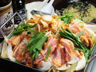 [Enjoy pork belly and offal! Chiritori hot pot course] 2.5 hours 4000 yen