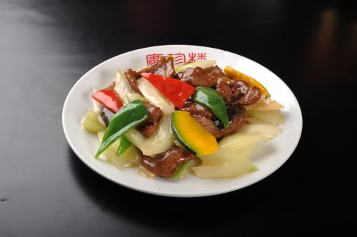 Stir-fried beef thigh in oyster sauce