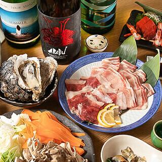 ★ご友人や会社の歓送迎会に★｛道産牛＆豚肉　2種しゃぶしゃぶコース｝　全8品90分生込飲放