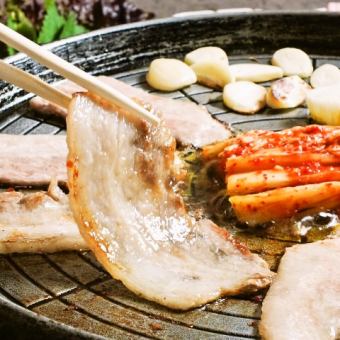 The ever-popular Samgyeopsal! ☆ 90 minutes all-you-can-drink included! Samgyeopsal course 3,850 yen (tax included)