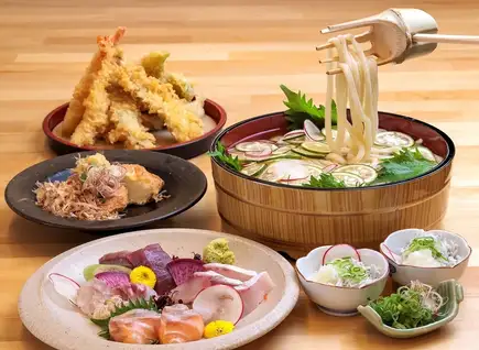 【夏限定】冷た～いたらいうどん付夏限定の宴会コース 5500円【90分飲み放題付き】