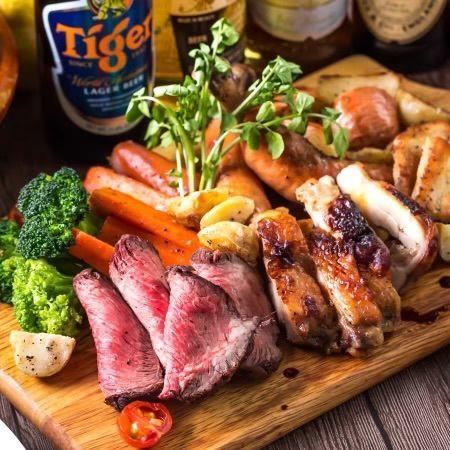 [Good value for money] Includes 3 hours of all-you-can-drink ★ 12 dishes in total, including aged beef & poachurrasco, and standard dishes '4200 ⇒ 3200 yen