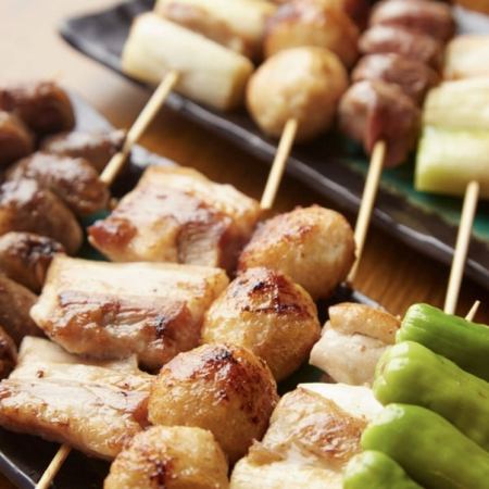 焼き鳥★刺身盛り・炙り寿司&定番料理】3時間飲み放題 ★：4980円→３９８０円♪