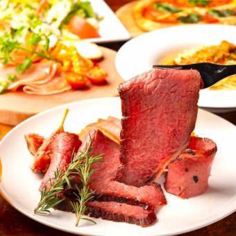 Until October 31st, Friday/Saturday/holiday eve 2 hour all-you-can-eat roast beef x prosciutto and 33 meat dishes for 4,400 yen