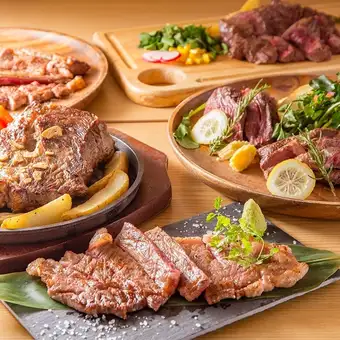【¥7,000套餐】8道菜+120分鐘無限暢飲生啤酒！內含三種牛排拼盤及更多！