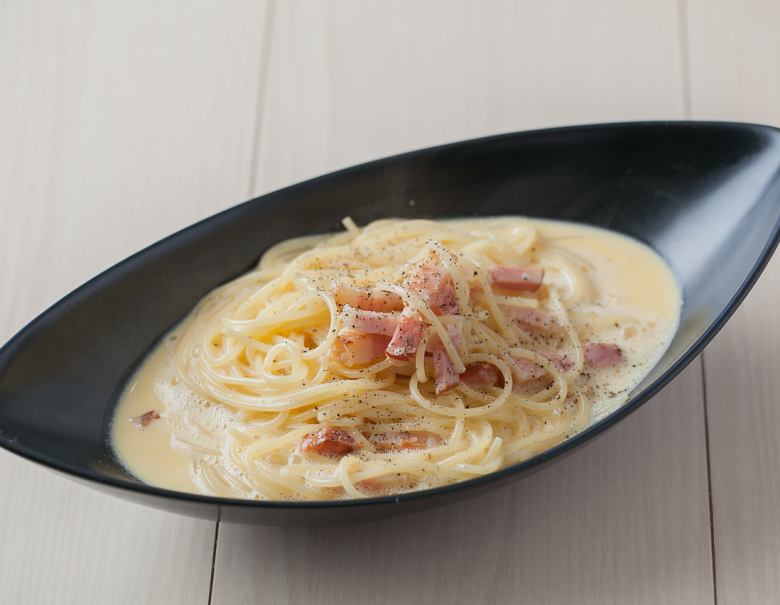 Bacon and Yumebijin Egg Carbonara