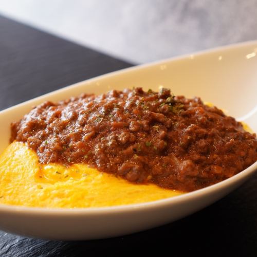 Omurice with homemade coarse meat sauce