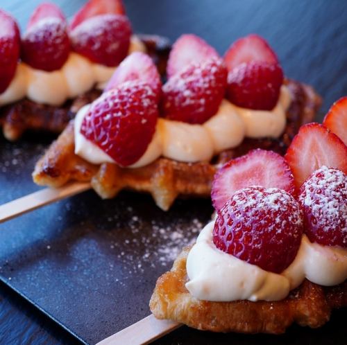 Limited time offer: Strawberry and custard croffle